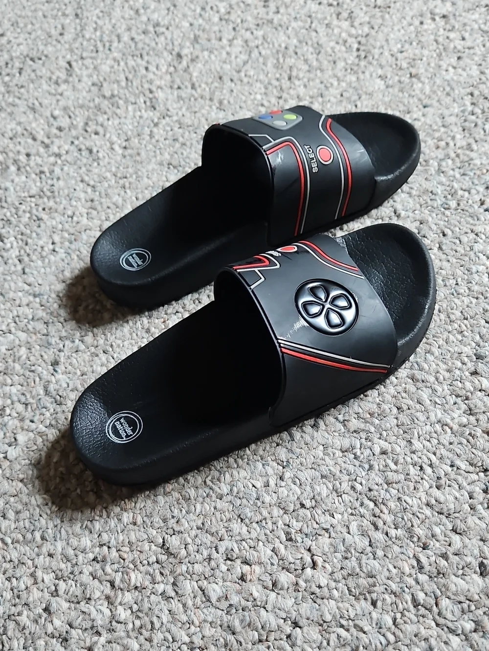 wonder nation Black Logo Slide Sandal.